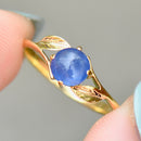 Vintage Sapphire Cabochon Leaf Design Ring (0.95ct)