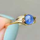 Vintage Sapphire Cabochon Leaf Design Ring (0.95ct)