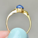 Vintage Sapphire Cabochon Leaf Design Ring (0.95ct)