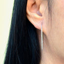 Vintage Graduated Brilliant Cut Diamond 14ct White Gold Drop Earrings (0.38ct)