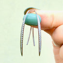 Vintage Graduated Brilliant Cut Diamond 14ct White Gold Drop Earrings (0.38ct)