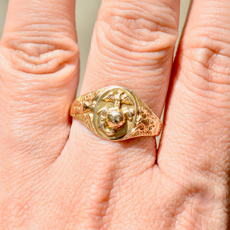 Vintage US Marine Corps Military Signet Ring