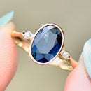 Vintage Sapphire and Diamond 14ct Yellow Gold Three-Stone Engagement Ring (2.05cts)