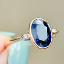 Vintage Sapphire and Diamond 14ct Yellow Gold Three-Stone Engagement Ring (2.05cts)