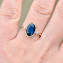 Vintage Sapphire and Diamond 14ct Yellow Gold Three-Stone Engagement Ring (2.05cts)