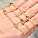 Multi-Coloured Tourmaline Gold Plated Silver Necklace (6.30cts)