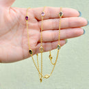 Multi-Coloured Tourmaline Gold Plated Silver Necklace (6.30cts)