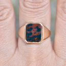 Rectangular Bloodstone 9ct Yellow Gold Signet Ring