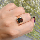 Rectangular Bloodstone 9ct Yellow Gold Signet Ring