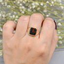 Rectangular Bloodstone 9ct Yellow Gold Signet Ring