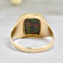 Rectangular Bloodstone 9ct Yellow Gold Signet Ring