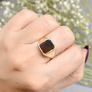 Rectangular Bloodstone 9ct Yellow Gold Signet Ring