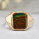 Rectangular Bloodstone 9ct Yellow Gold Signet Ring