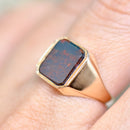 Rectangular Bloodstone 9ct Yellow Gold Signet Ring