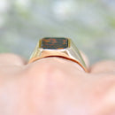Rectangular Bloodstone 9ct Yellow Gold Signet Ring