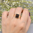 Rectangular Bloodstone 9ct Yellow Gold Signet Ring