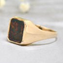 Rectangular Bloodstone 9ct Yellow Gold Signet Ring