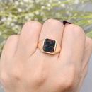 Rectangular Bloodstone 9ct Yellow Gold Signet Ring
