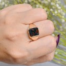 Rectangular Bloodstone 9ct Yellow Gold Signet Ring