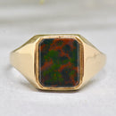 Rectangular Bloodstone 9ct Yellow Gold Signet Ring