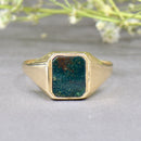 Rectangular Bloodstone 9ct Yellow Gold Signet Ring