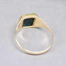 Rectangular Bloodstone 9ct Yellow Gold Signet Ring