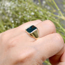 Rectangular Bloodstone 9ct Yellow Gold Signet Ring