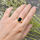 Rectangular Bloodstone 9ct Yellow Gold Signet Ring