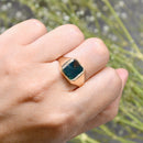 Rectangular Bloodstone 9ct Yellow Gold Signet Ring