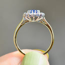 Cornflower Blue Sapphire & Diamond 18ct Yellow Gold Halo Ring (1.25cts)