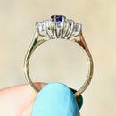 Vintage 1980s Royal Blue Sapphire and Diamond 18ct Yellow Gold Engagement Ring (0.55ct)