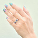 Vintage 1990s Blue Sapphire & Diamonds 18ct Yellow Gold Five-Stone Ring (1.41cts)