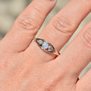 Edwardian Old-Cut Diamond Trilogy Bezel Set 18ct Yellow Gold & Platinum Ring (0.30ct)