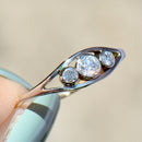 Edwardian Old-Cut Diamond Trilogy Bezel Set 18ct Yellow Gold & Platinum Ring (0.30ct)