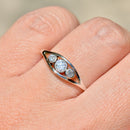 Edwardian Old-Cut Diamond Trilogy Bezel Set 18ct Yellow Gold & Platinum Ring (0.30ct)