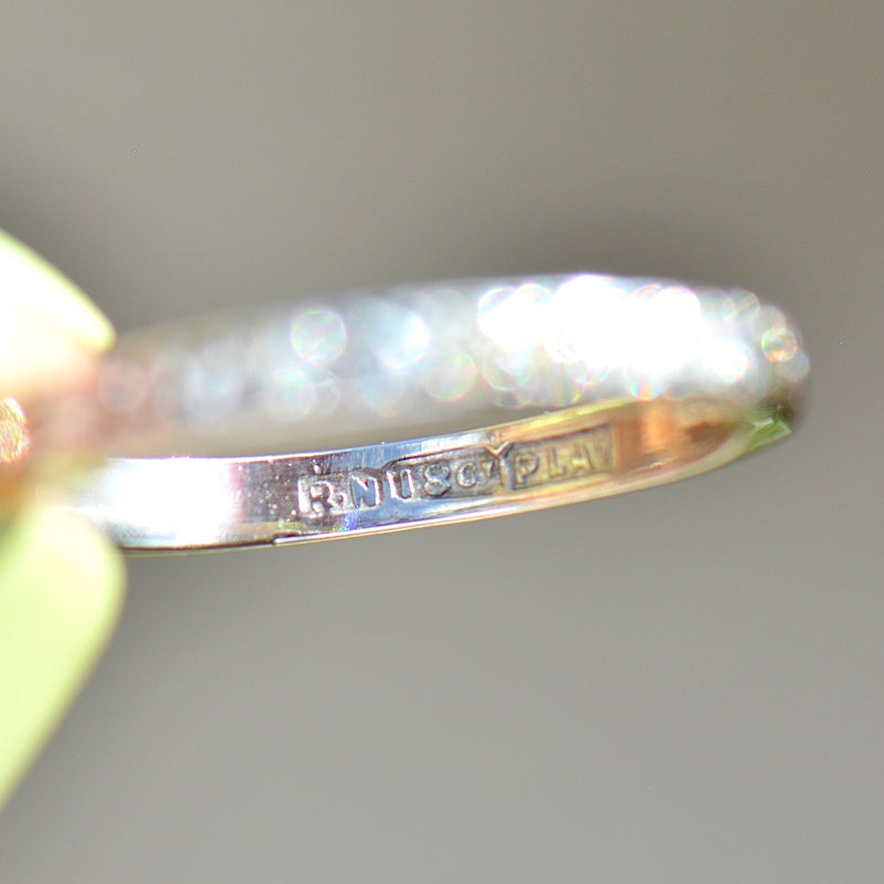 Art Deco 1930s/40s Half Eternity Diamond & Engraved 18ct White Gold and Platinum Band (0.35ct)
