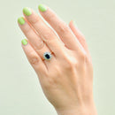 Vintage 1990s Sapphire and Diamond 18ct Yellow Gold Halo Ring (1.24cts)