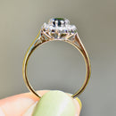 Vintage 1990s Sapphire and Diamond 18ct Yellow Gold Halo Ring (1.24cts)