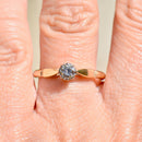 Vintage Champagne Diamond (VVS Clarity) 18ct Yellow Gold & Platinum Solitaire Ring (0.21ct)