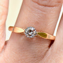 Vintage Champagne Diamond (VVS Clarity) 18ct Yellow Gold & Platinum Solitaire Ring (0.21ct)