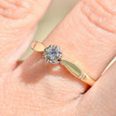 Vintage Champagne Diamond (VVS Clarity) 18ct Yellow Gold & Platinum Solitaire Ring (0.21ct)