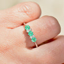Emerald and Diamond 9ct White Gold Ring (0.75ct)