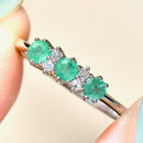 Emerald and Diamond 9ct White Gold Ring (0.75ct)