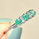 Emerald and Diamond 9ct White Gold Ring (0.75ct)