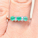 Emerald and Diamond 9ct White Gold Ring (0.75ct)