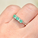 Emerald and Diamond 9ct White Gold Ring (0.75ct)