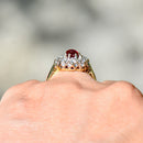 Vintage Ruby and Diamond 18ct Yellow Gold Halo Ring (1.32cts)