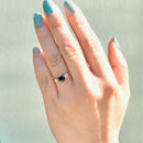 Vintage 1970s Sapphire and Diamond 18ct Yellow Gold Three-Stone Ring (1.27cts)