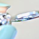 Late Deco Old European Cut Electric Teal Blue Zircon Platinum Solitaire Ring (6.60cts)