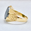 Vintage Hematite Intaglio 9ct Yellow Gold Signet Ring